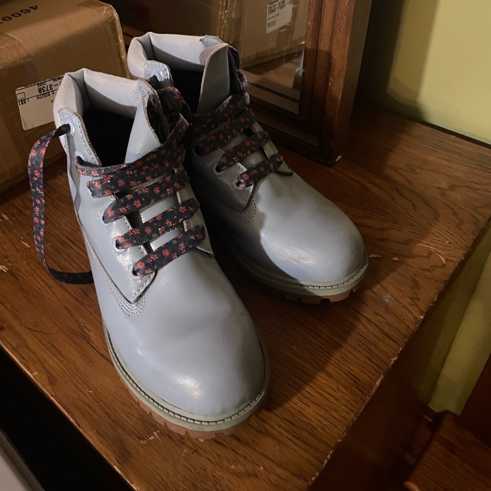 timberland Blue Lace-Up Boots